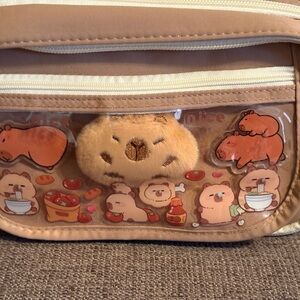 Cute Capybara Pencil Case Multi-Pocket Zip Pouch